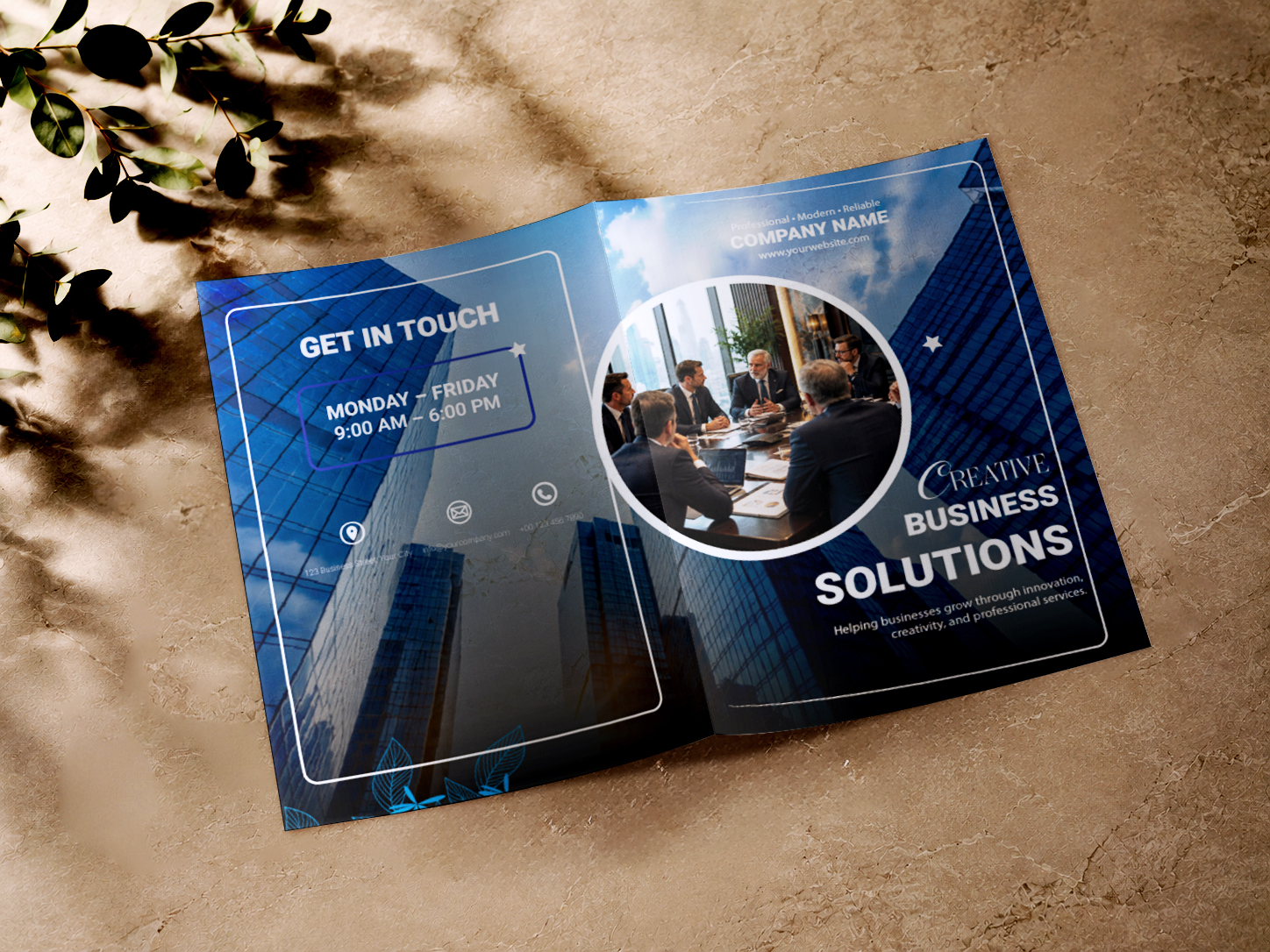 Corporate Business Bi-Fold Brochure Template