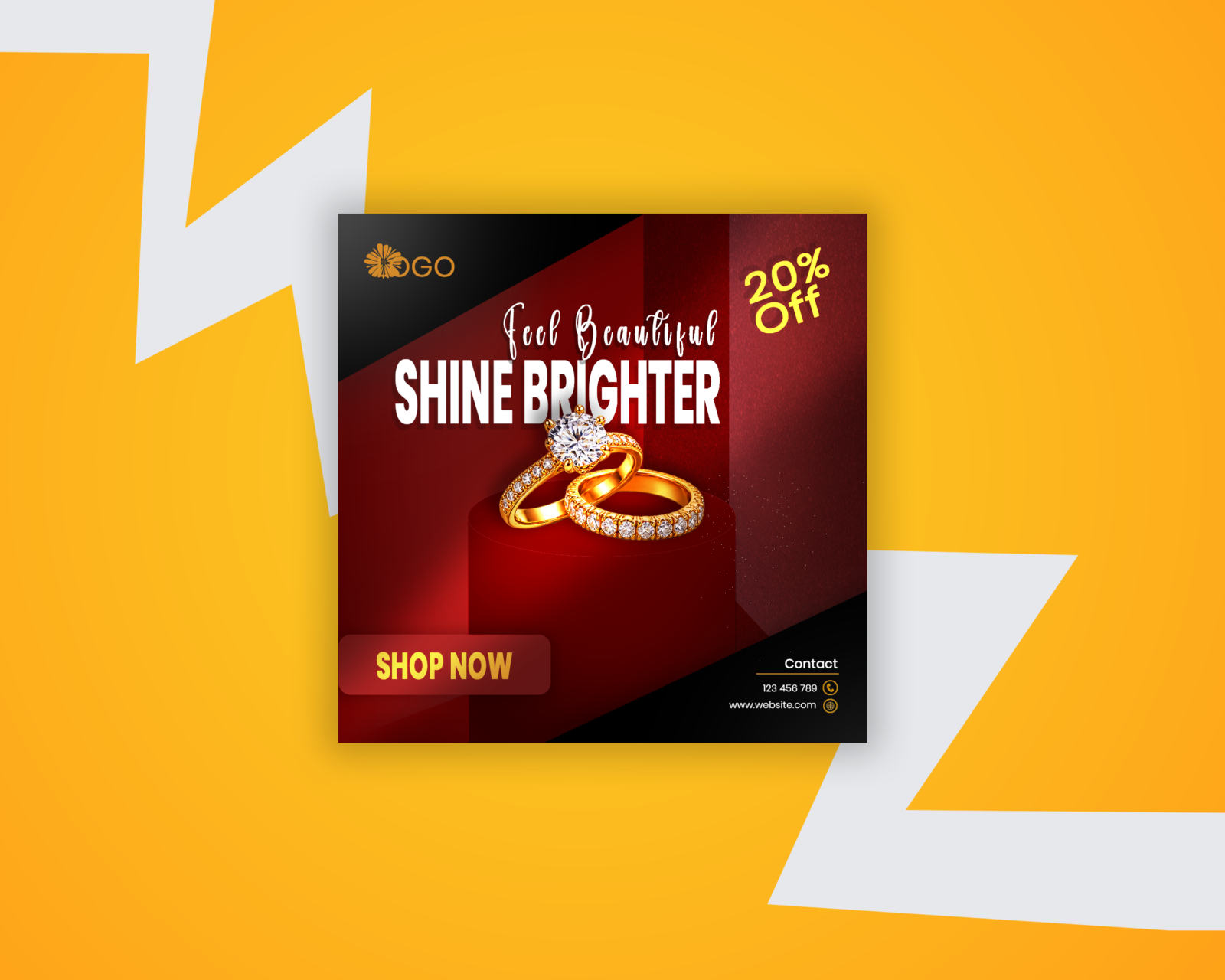 Luxury Jewelry Social Media Post Banner Design Template
