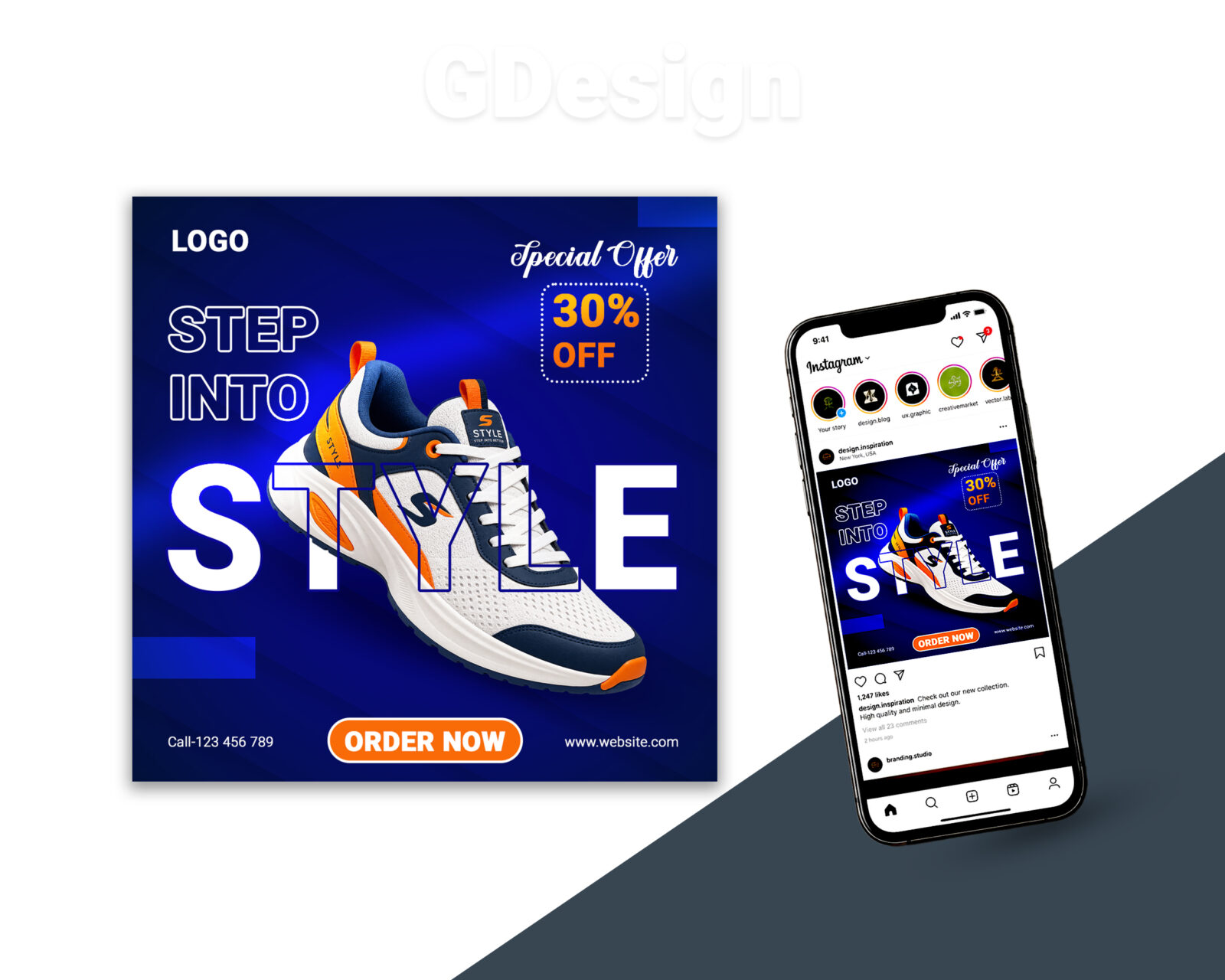 Shoes Post Design PSD template